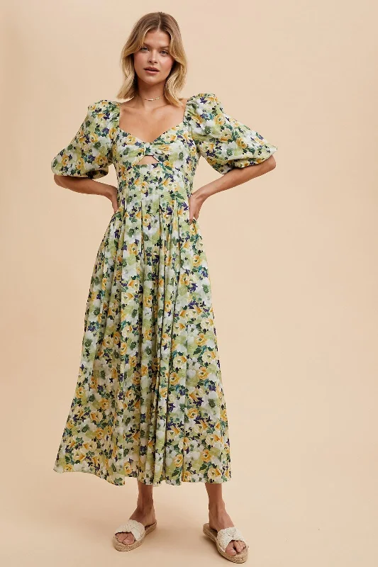 bohemian dressFern Floral Cotton Maxi Dress