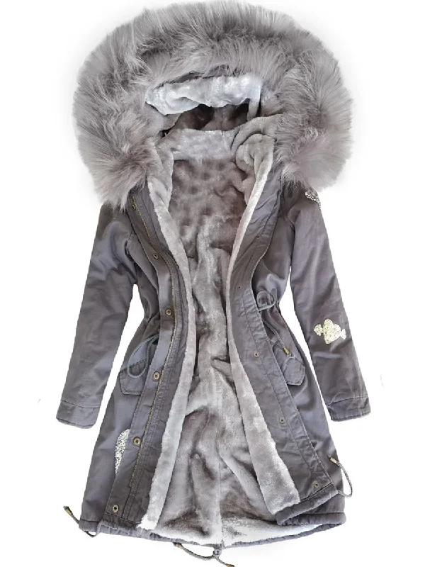 fashion-forward coatHooded Pocket Padded Warm Coat