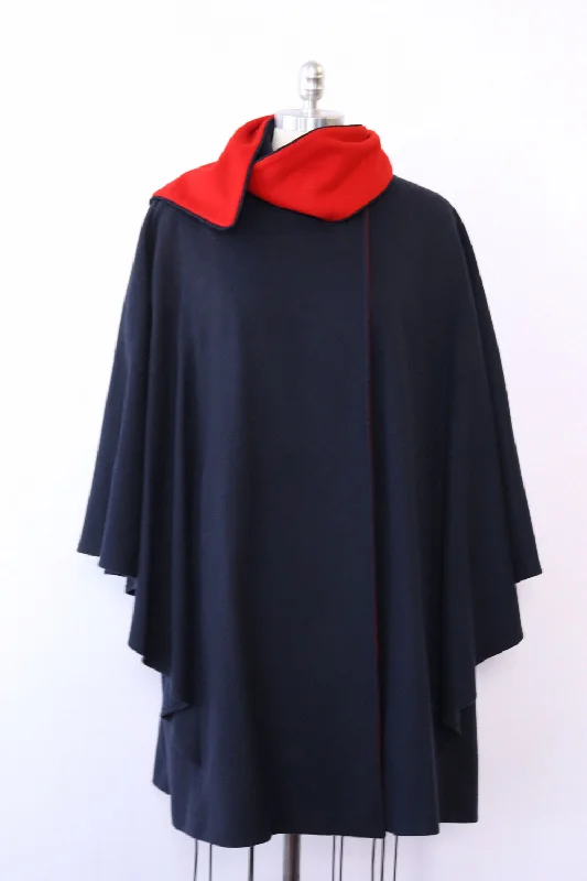 contemporary trench coatPop of Red Midnight Blue Cape S-L