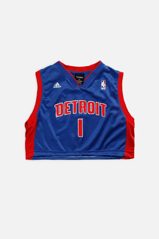 premium gym hoodieRework Detroit Pistons NBA Crop Jersey - M