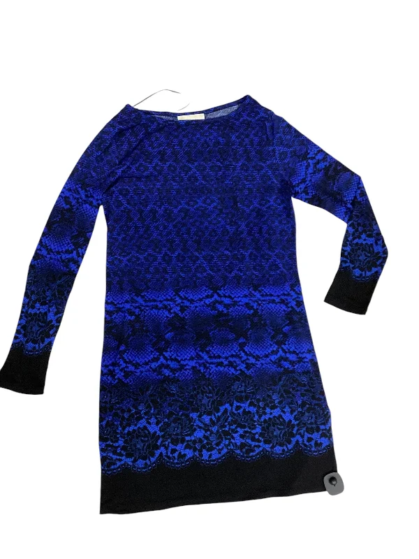 casual day dressDress Designer By Michael By Michael Kors In Black & Blue, Size: L