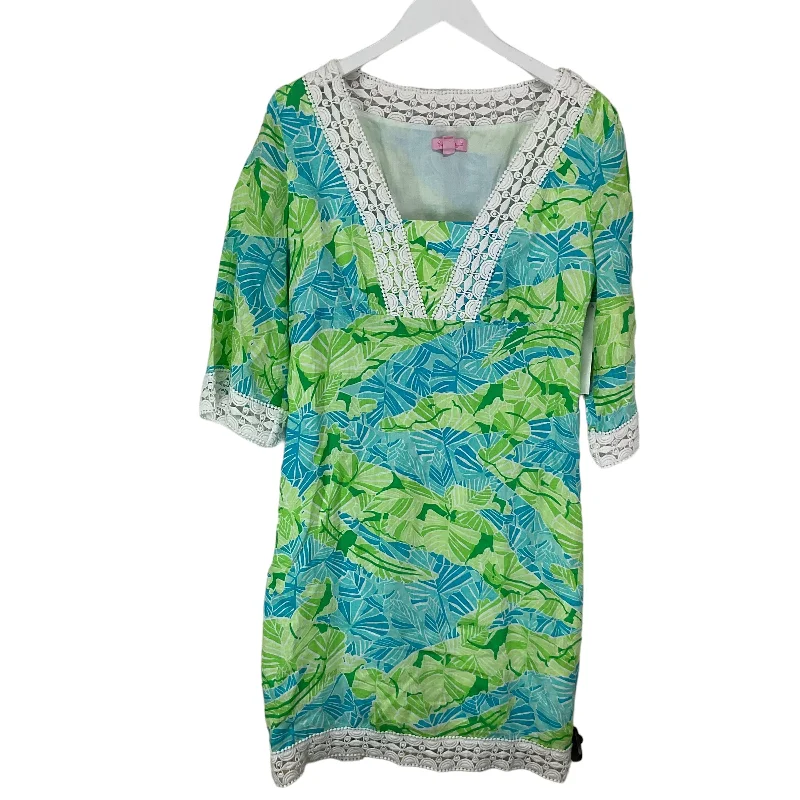 elegant shift dressDress Designer By Lilly Pulitzer In Blue & Green, Size: M