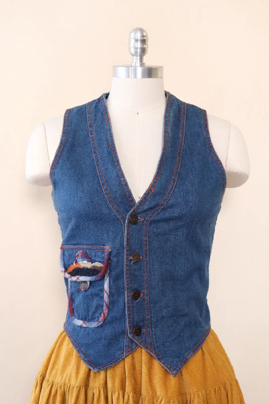 fashionable outerwearFaded Glory Cloud Pocket Denim Vest S