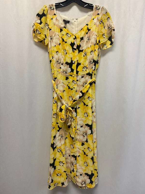 floral midi dressDress Casual Midi By Talbots In Yellow, Size: Sp