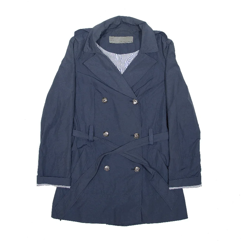 stylish raincoatZARA BASIC Track Coat Blue Womens S