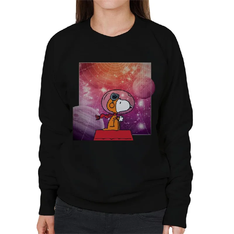 performance workout sweatshirtPeanuts Snoopy Kennel Ship Outer Space Women's Sweatshirt