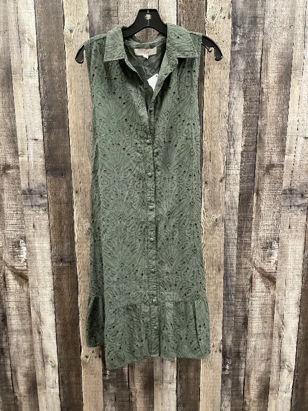 denim dressDress Casual Midi By Loft In Green, Size: Xxl