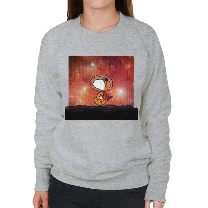 warm workout hoodiePeanuts Snoopy Astronaut On Mars Women's Sweatshirt