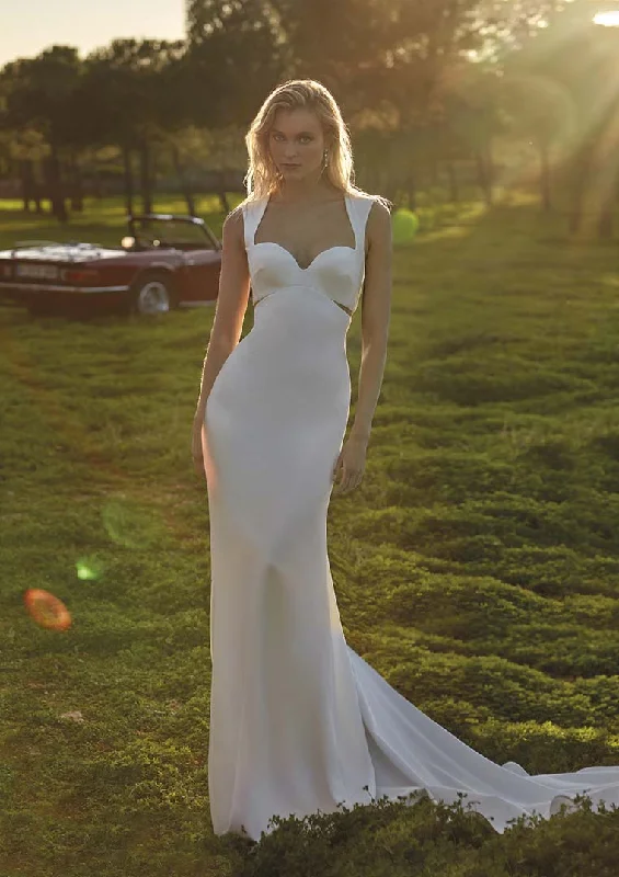 casual midi dressPronovias Aman Wedding Gown