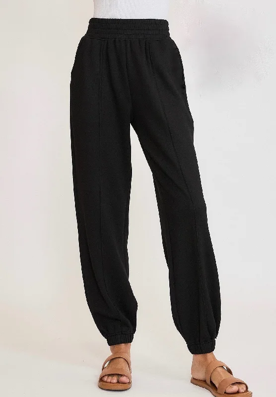 casual dressEffortless Sass Black Scuba Joggers