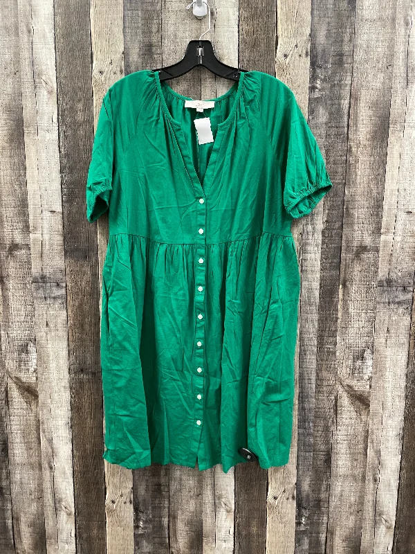 long sleeve dressDress Casual Midi By Loft In Green, Size: L