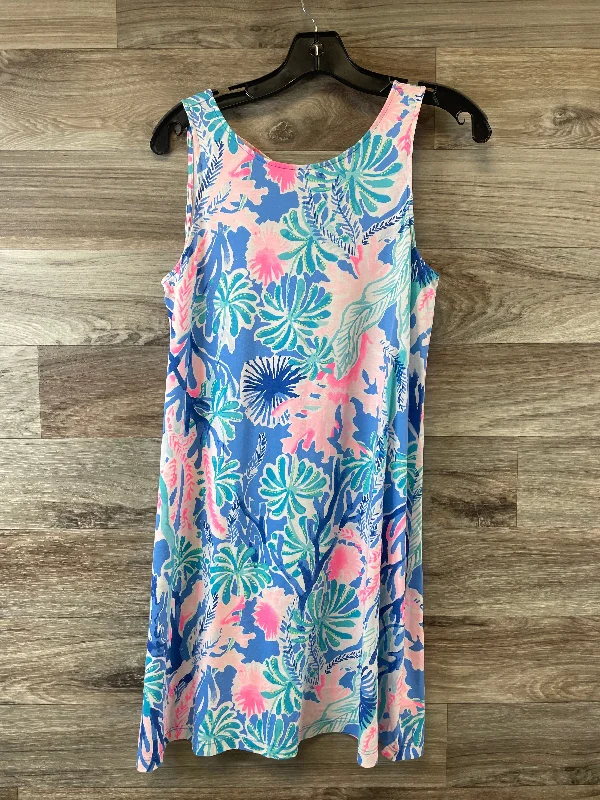 elegant evening dressBlue & Pink Dress Designer Lilly Pulitzer, Size S