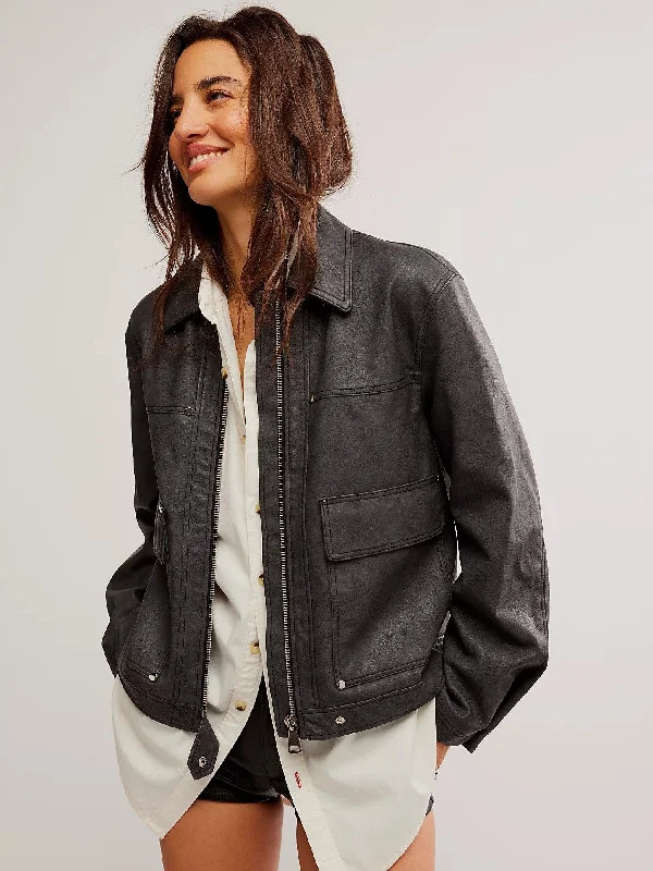 stylish blazer coatBlair Vegan Leather Jacket