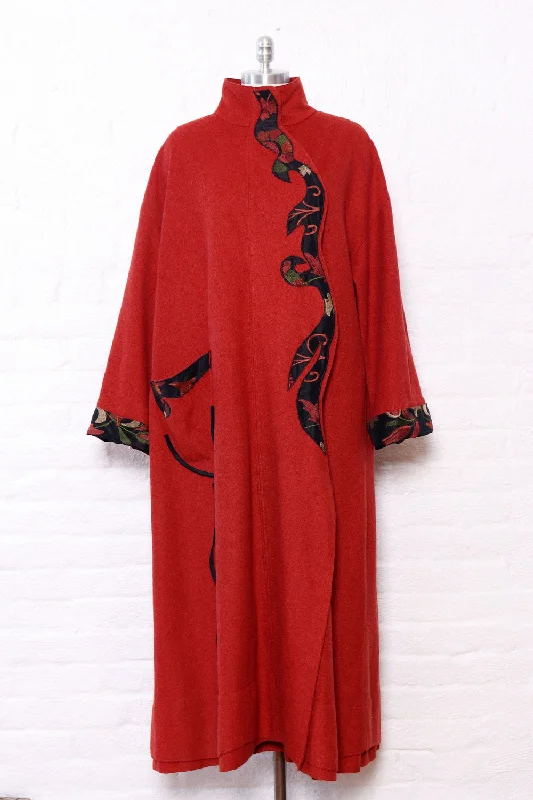 padded coatPaprika Boiled Wool Maxi Coat M-XL