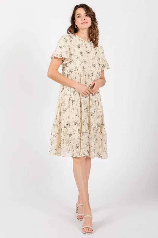 ruffle dressCream Floral Print Eyelet Lace Dress