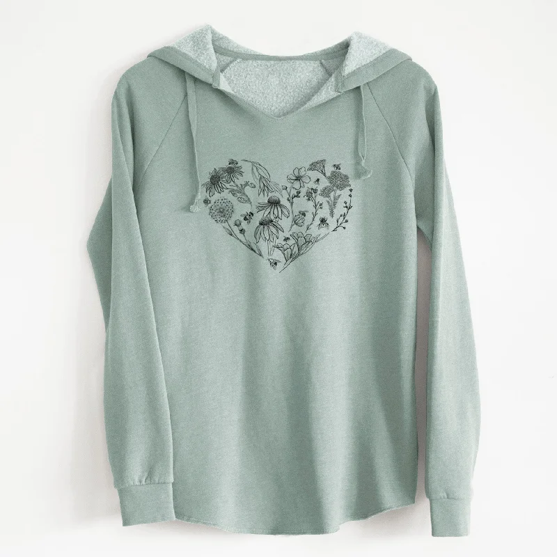 activewear hoodieHeart Full of Blooms and Bees - Cali Wave Hooded Sweatshirt