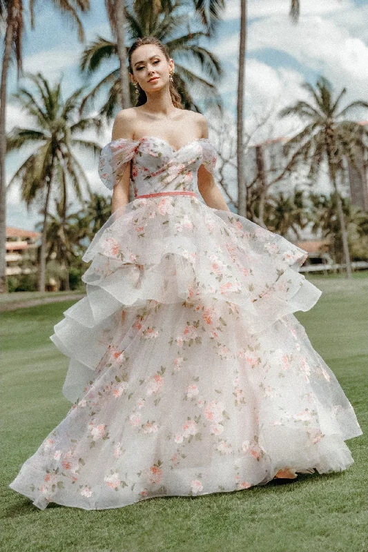 textured dressWtoo Rosabel Floral Gown