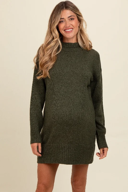 floral dressOlive Turtle Neck Maternity Mini Sweater Dress