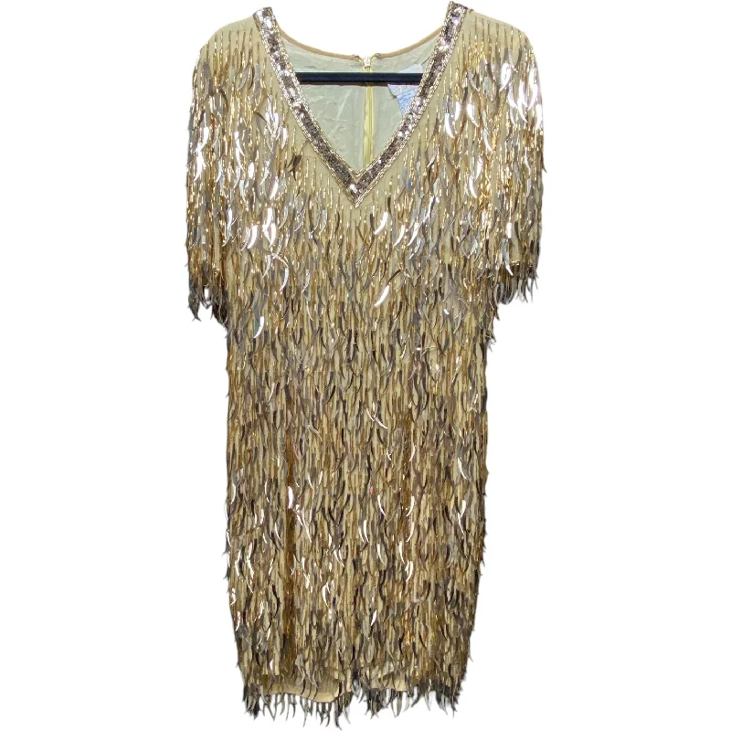 boho dressDress Party Short By Cache In Gold, Size: 10