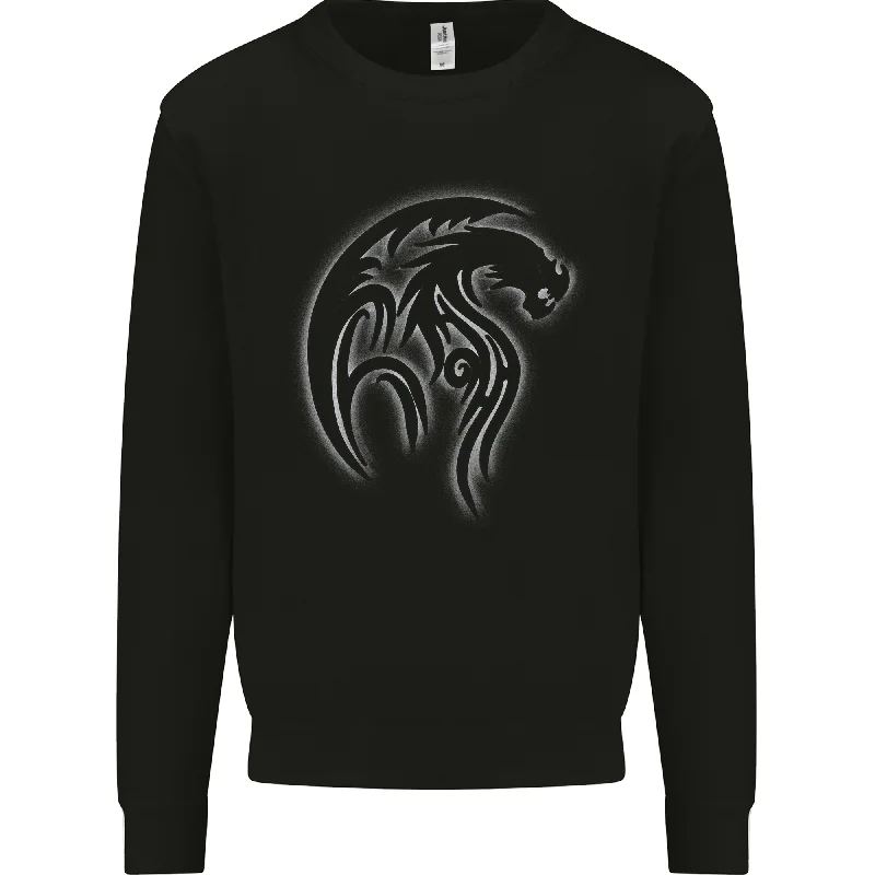 athletic style hoodieA Tribal Dragon Tattoo Style Mens Sweatshirt Jumper