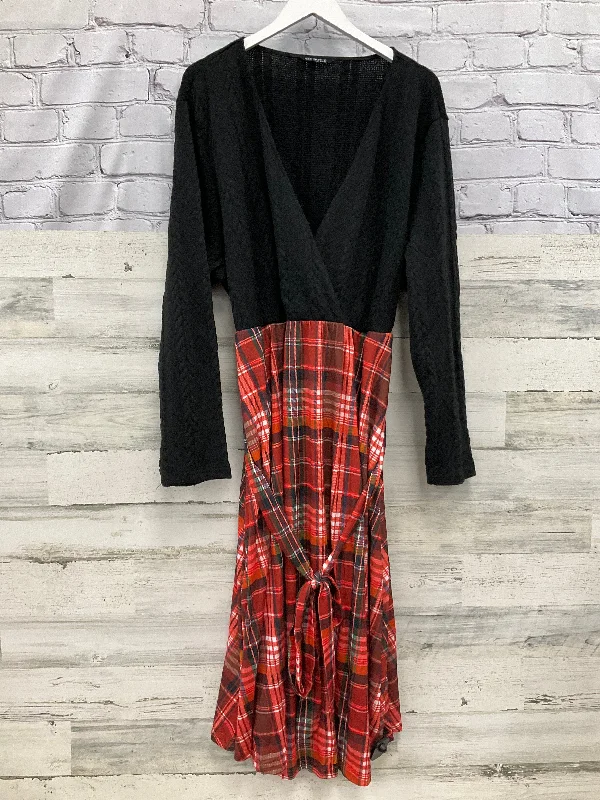 chic dressDress Casual Short By Clothes Mentor In Black & Red, Size: 3x