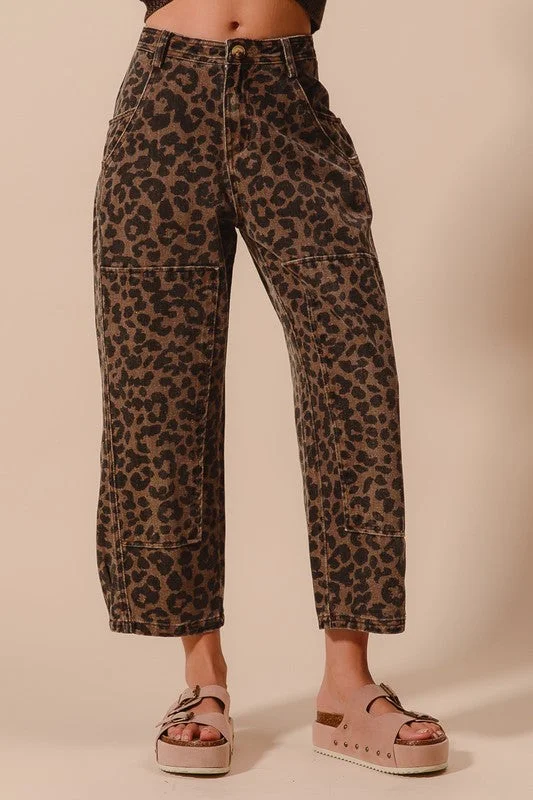 one-shoulder dressLeopard print Love Barrel Pants