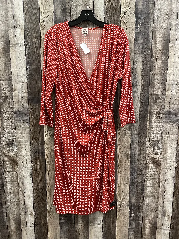 fitted cocktail dressDress Casual Midi By Anne Klein In Orange, Size: L