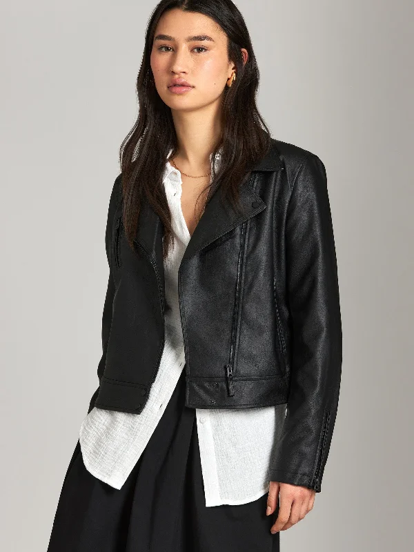 trendy puffer coatVegan Leather Declan Jacket