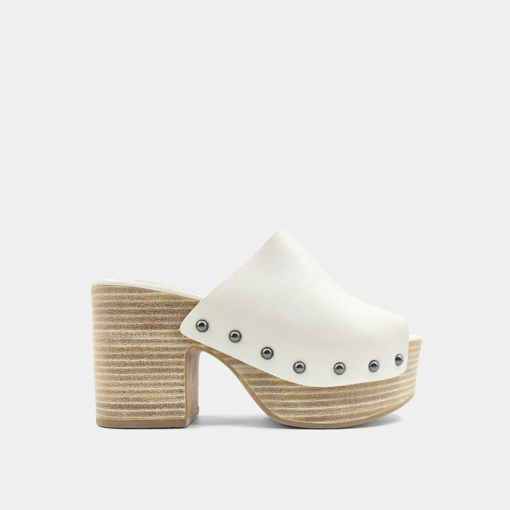 ruffle dressGina Bone Wedge Sandals