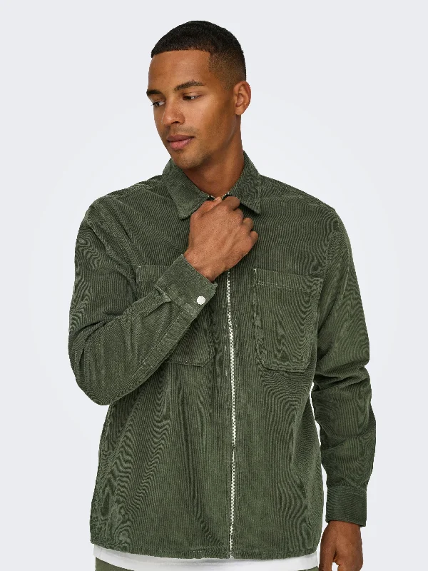 fashion-forward coatAlp Washed Cord Zip Up