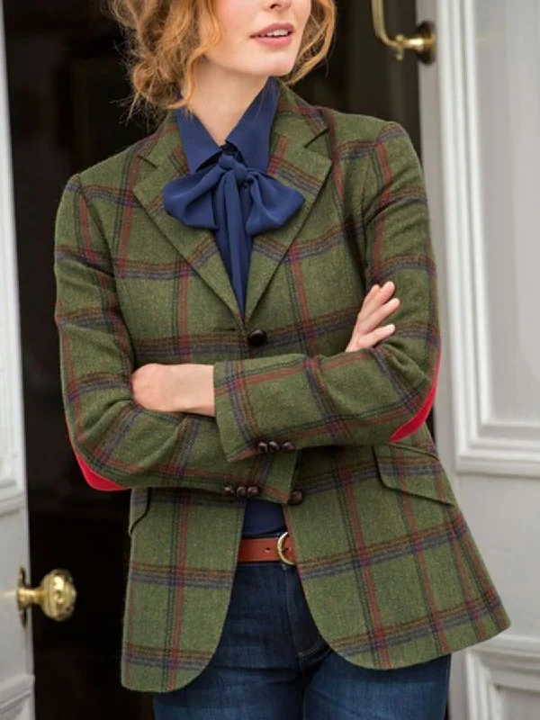 trendy casual outerwearVintage Casual Plaid Small Suit