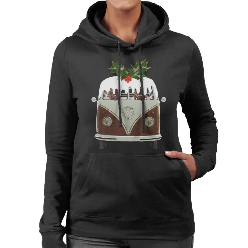 urban street hoodieVolkswagen Christmas Camper Van Christmas Pudding Women's Hooded Sweatshirt