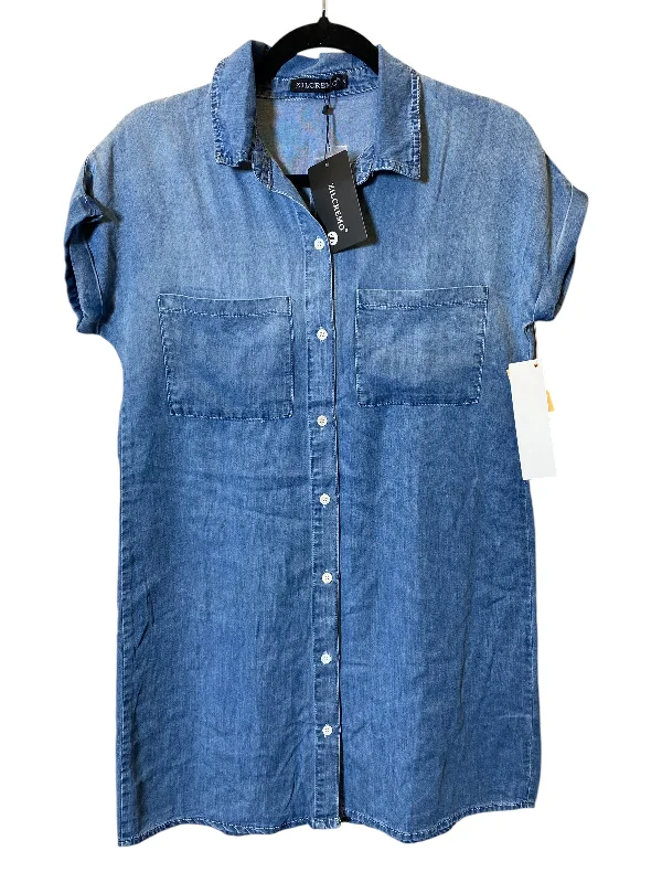 wrap dressDress Casual Short By Cmc In Blue Denim, Size: S