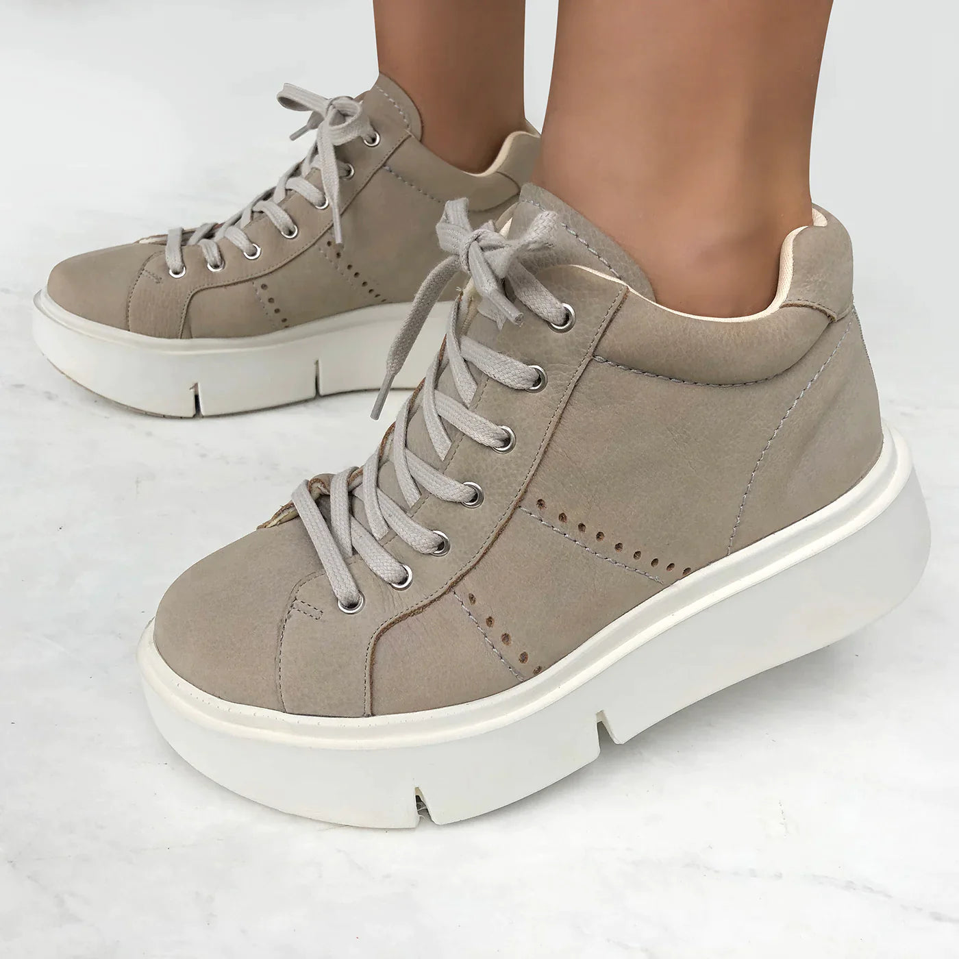 casual dressNaked Feet Essex Greige Platform Sneakers