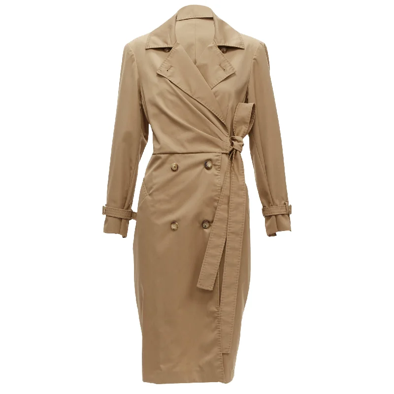 Max Mara virgin wool wrap tie trench coat dress