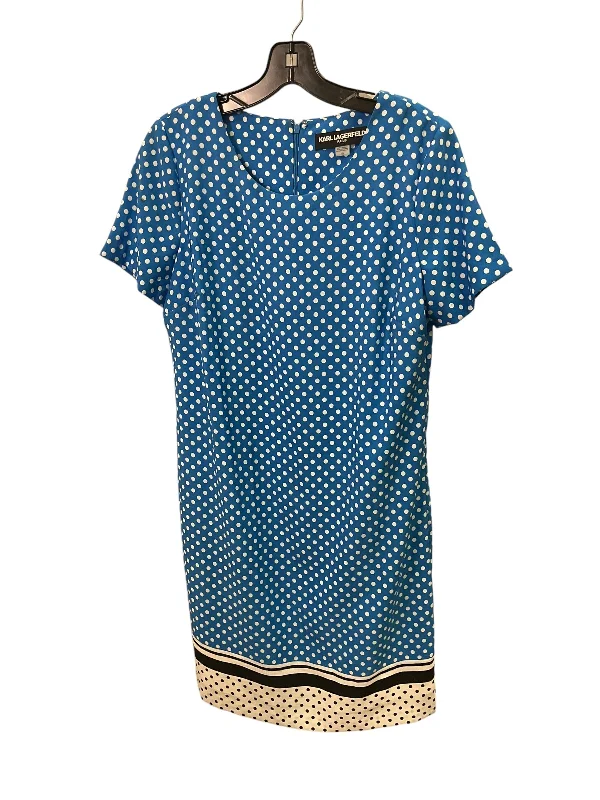 casual day dressDress Designer By Karl Lagerfeld In Blue White, Size: M