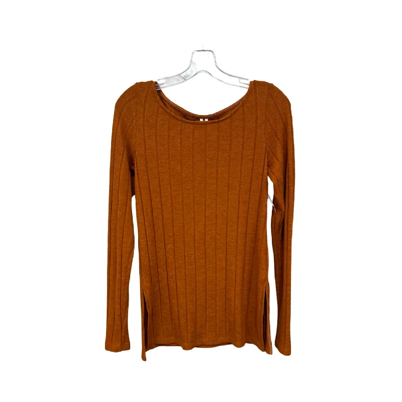 wrap-around dressTop Long Sleeve By Anthropologie In Orange, Size: S