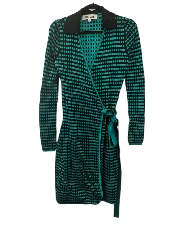 summer dressDress Designer By Diane Von Furstenberg In Black & Green, Size: Petite