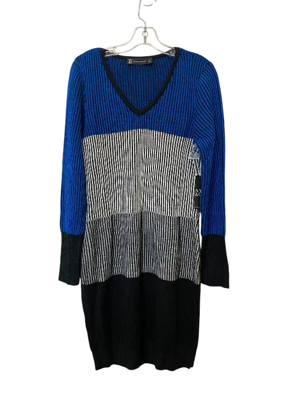 wrap dressDress Sweater By New York And Co In Blue, Size: L