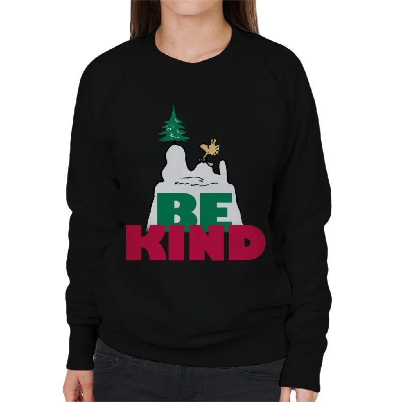 high-performance athletic hoodiePeanuts Woodstock On Snow Mountain Be Kind Women's Sweatshirt