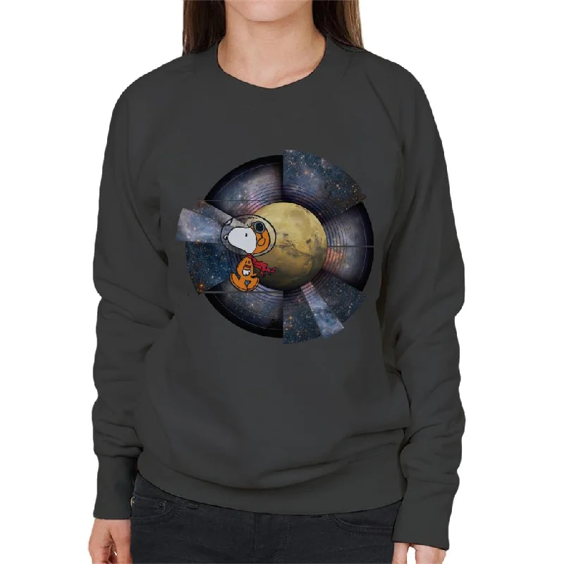 casual workout hoodiePeanuts Snoopy Astronaut Space Background Women's Sweatshirt