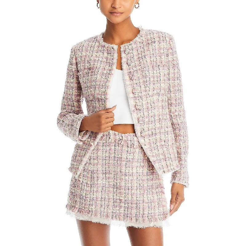 Womens Wool Blend Tweed Soft Shell Jacket