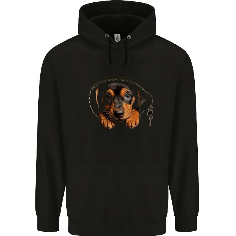 cool street hoodieA Dachshund Puppy in a Pocket Dog Mens 80% Cotton Hoodie