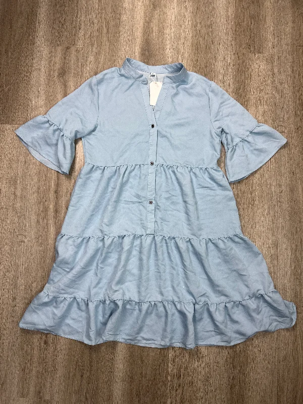 fitted cocktail dressDress Casual Short By Walmart In Blue, Size: L