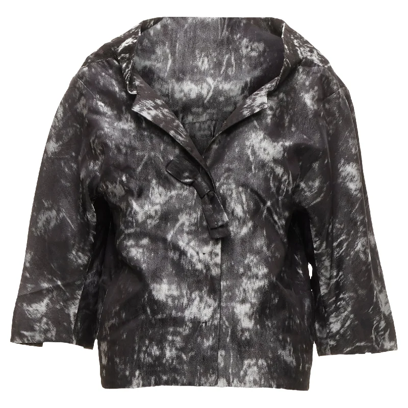 Shiatzy Chen silk bow detail round cut cocoon jacket