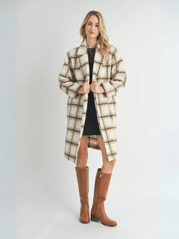 trendy bomber coatEmily Long Window Pane Coat