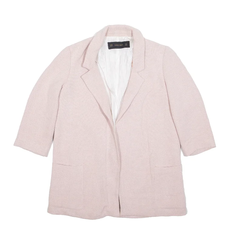 comfortable winter coatZARA Basic 3/4 Sleeve Blazer Jacket Pink Womens XS