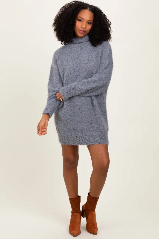 flowy evening dressCream Fuzzy Knit Turtleneck Sweater Mini Dress