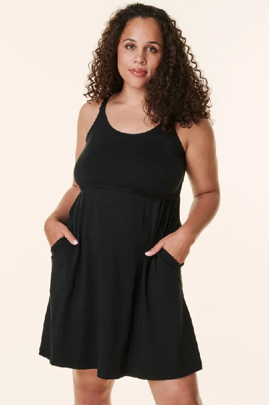 stylish party dressBlack Bravado Drop Front Nursing Dress