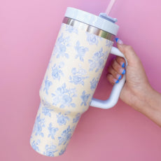 lace-up dress40oz Blue Floral Print Tumbler